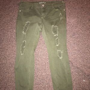 Army green vanity jeans